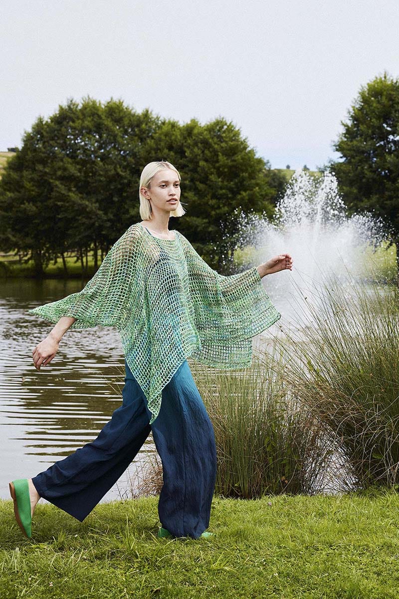 Lang Yarns Knitting Pattern WIND-KISSED Poncho Pattern Bundle in Footprints by LANGYARNS | WOOLADDICTS #14-023