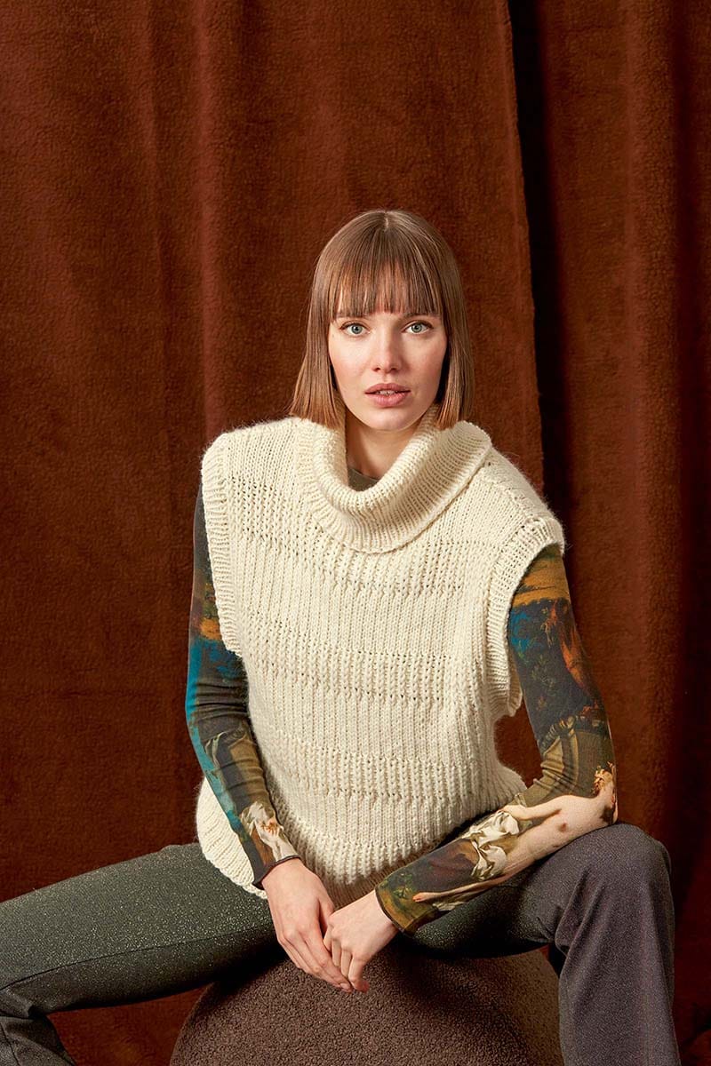Lang Yarns Knitting Pattern YAZA Slipover Pattern Bundle in Carpe Diem by LANGYARNS | Fatto a Mano 282-024