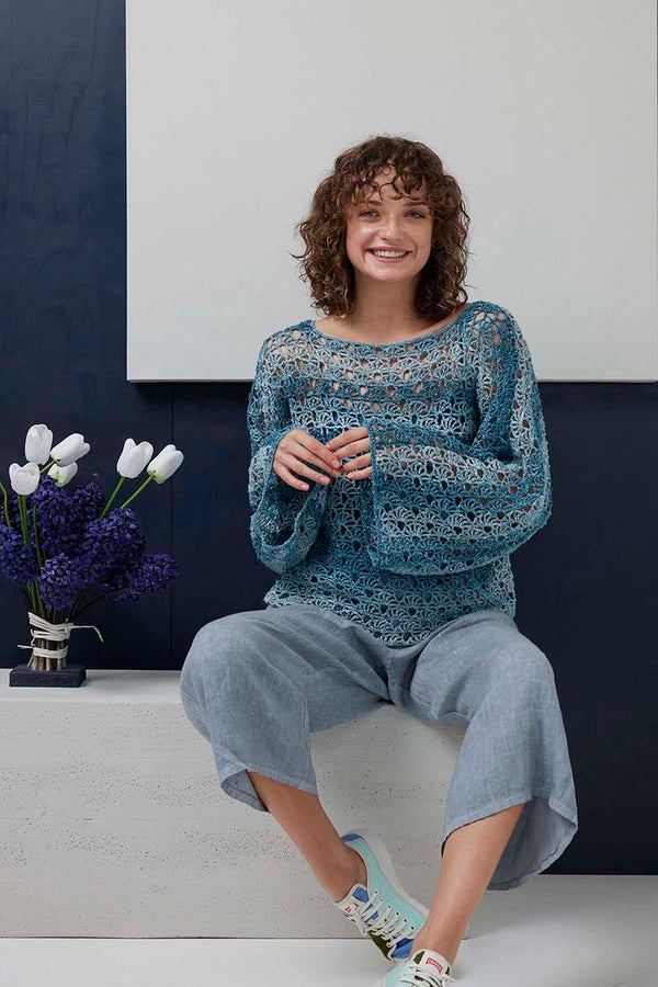 YUMI Crochet Sweater Pattern Kit in LINELLO by LANGYARNS | Fatto a Mano 288-029
