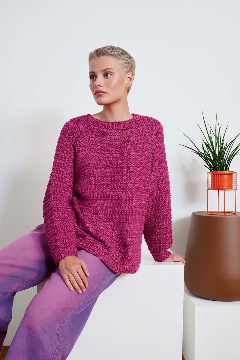 Lang Yarns Knitting Pattern ZEA Sweater Pattern Bundle in Amira by LANGYARNS | Fatto a Mano 284-041