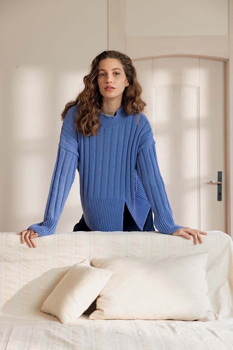 Lang Yarns Knitting Pattern ZEHRA Sweater Pattern Bundle in CASHMERE PREMIUM by LANGYARNS | Punto 78-015