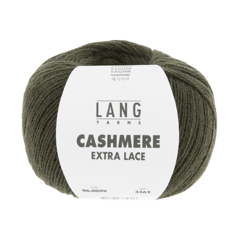 Lang Yarns Luxury Yarns Army Green LANG YARNS | Cashmere Extra Lace | Sock / Baby | 96