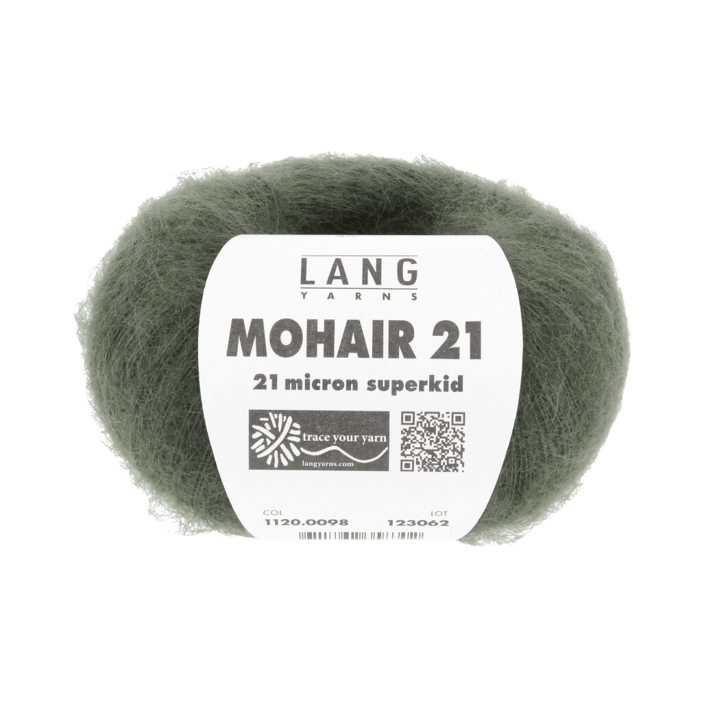 Lang Yarns Luxury Yarns Dark Olive LANGYARNS | Mohair 21 | Sock / Baby | 1120