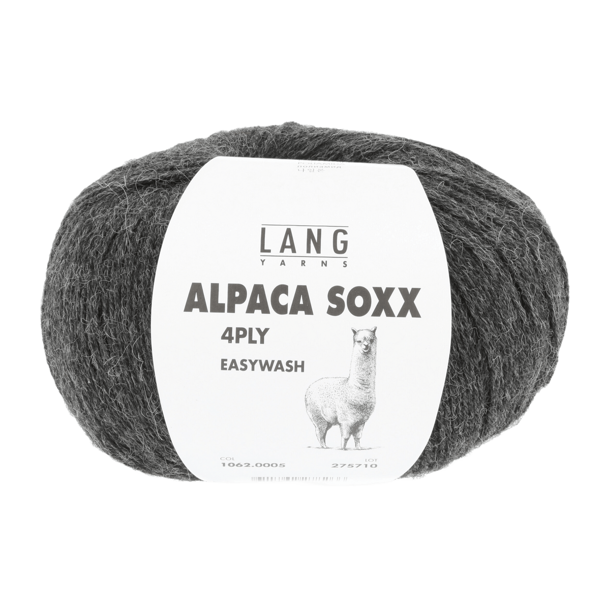Lang Yarns Sock Yarn Anthracite Mélange LANGYARNS | Sock Yarn | Alpaca Soxx | 4-Ply | 1062