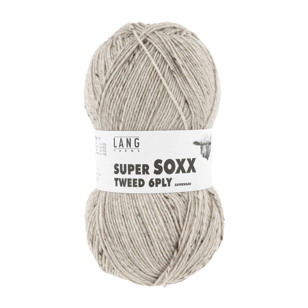 Lang Yarns Sock Yarn Beige LANGYARNS | Sock Yarn | SUPER SOXX TWEED | 6-Ply | 1137