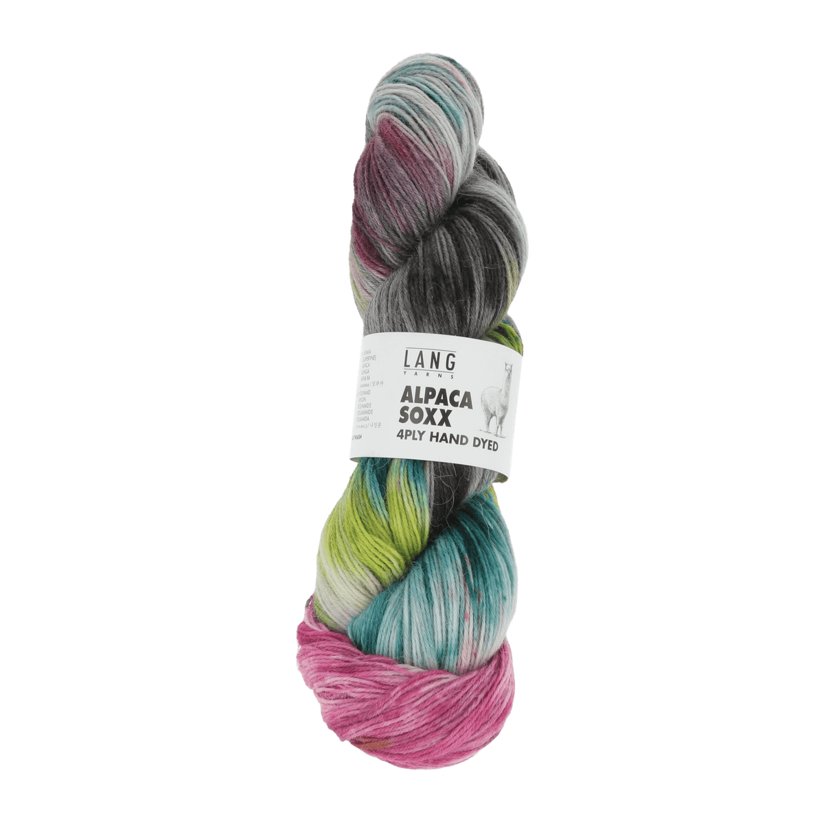 Lang Yarns Sock Yarn Berry / Petrol / Yellow LANGYARNS | Sock Yarn | Alpaca Soxx | 4-Ply | Hand-Dyed | 1132