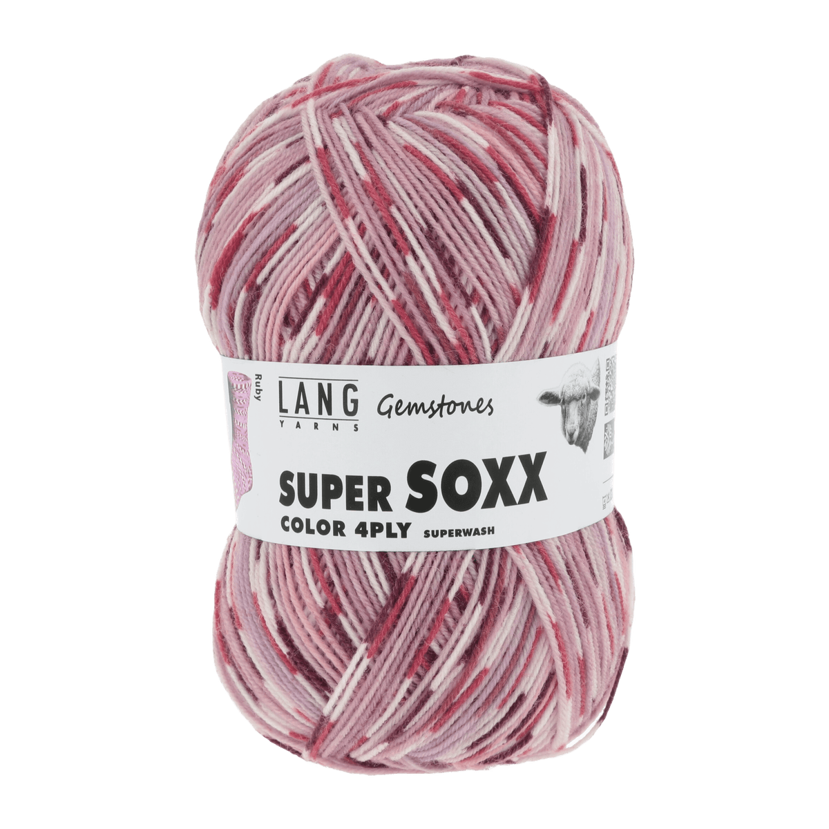 Lang Yarns Sock Yarn Berry - Ruby LANGYARNS | Sock Yarn | SUPER SOXX COLOUR | 4-Ply | 901