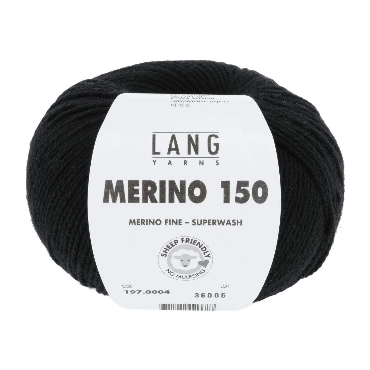 Lang Yarns Sock Yarn Black LANGYARNS | Merino 150 | Sock / Baby | 197