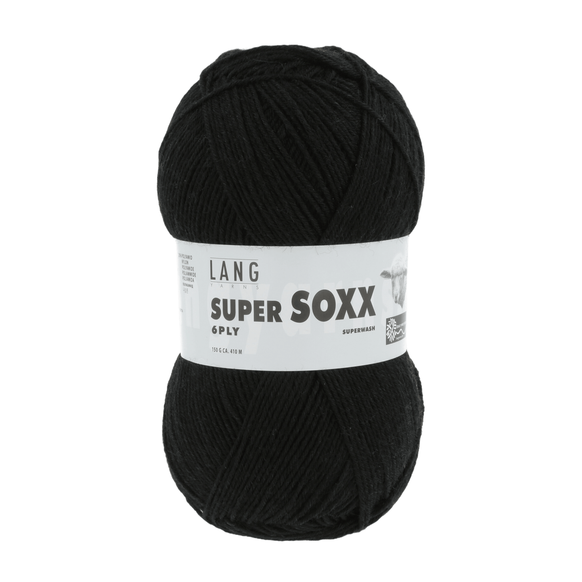 Lang Yarns Sock Yarn Black LANGYARNS | Sock Yarn | SUPER SOXX | 6-Ply | 907