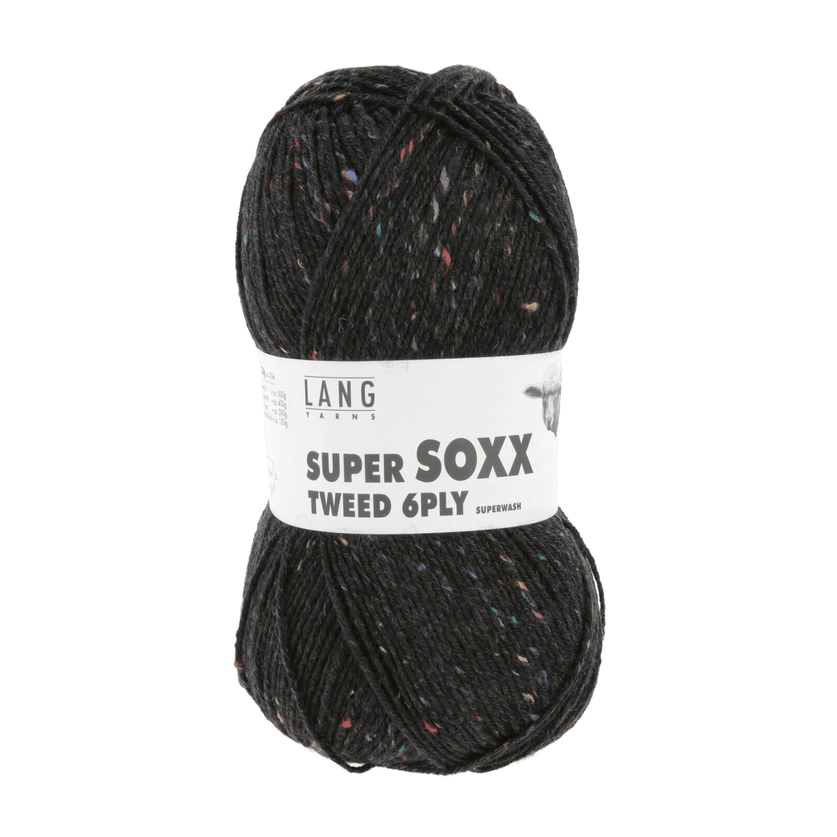Lang Yarns Sock Yarn Black LANGYARNS | Sock Yarn | SUPER SOXX TWEED | 6-Ply | 1137