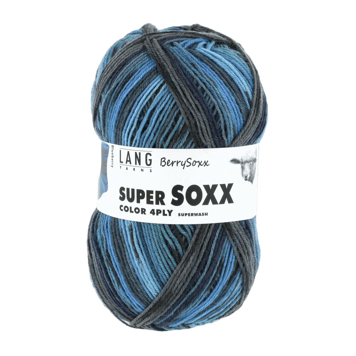 Lang Yarns Sock Yarn Blue - Blueberry LANGYARNS | Sock Yarn | SUPER SOXX COLOUR | 4-Ply | 901