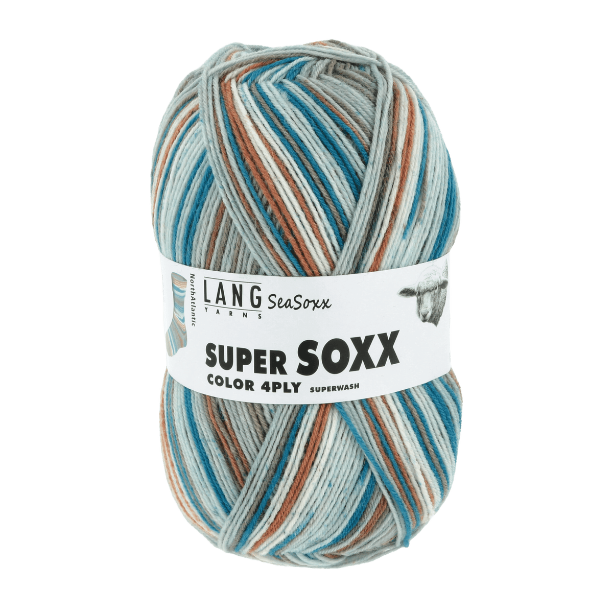 Lang Yarns Sock Yarn Blue / Brown - North Atlantic LANGYARNS | Sock Yarn | SUPER SOXX COLOUR | 4-Ply | 901