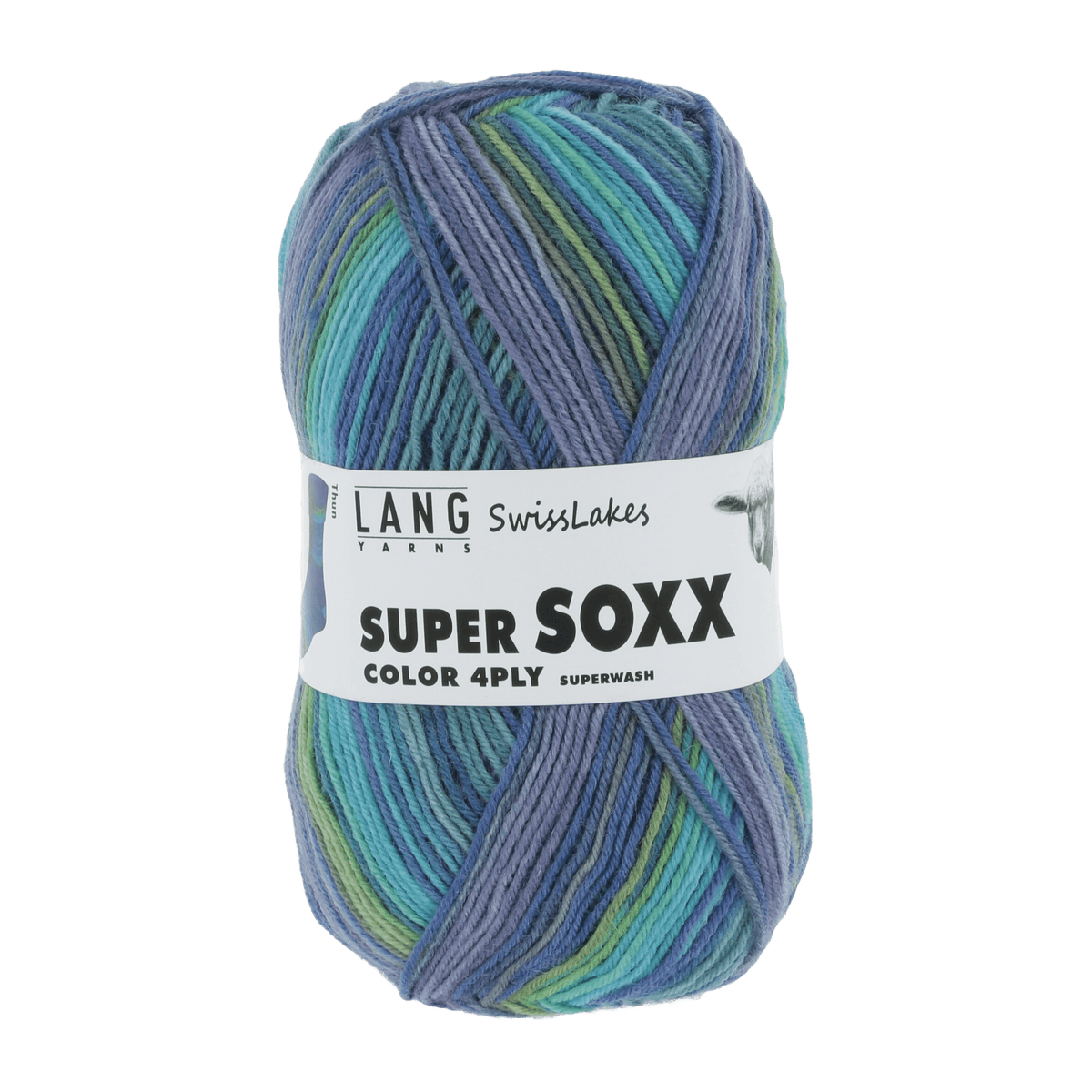 Lang Yarns Sock Yarn Blue / Green - Thun LANGYARNS | Sock Yarn | SUPER SOXX COLOUR | 4-Ply | 901