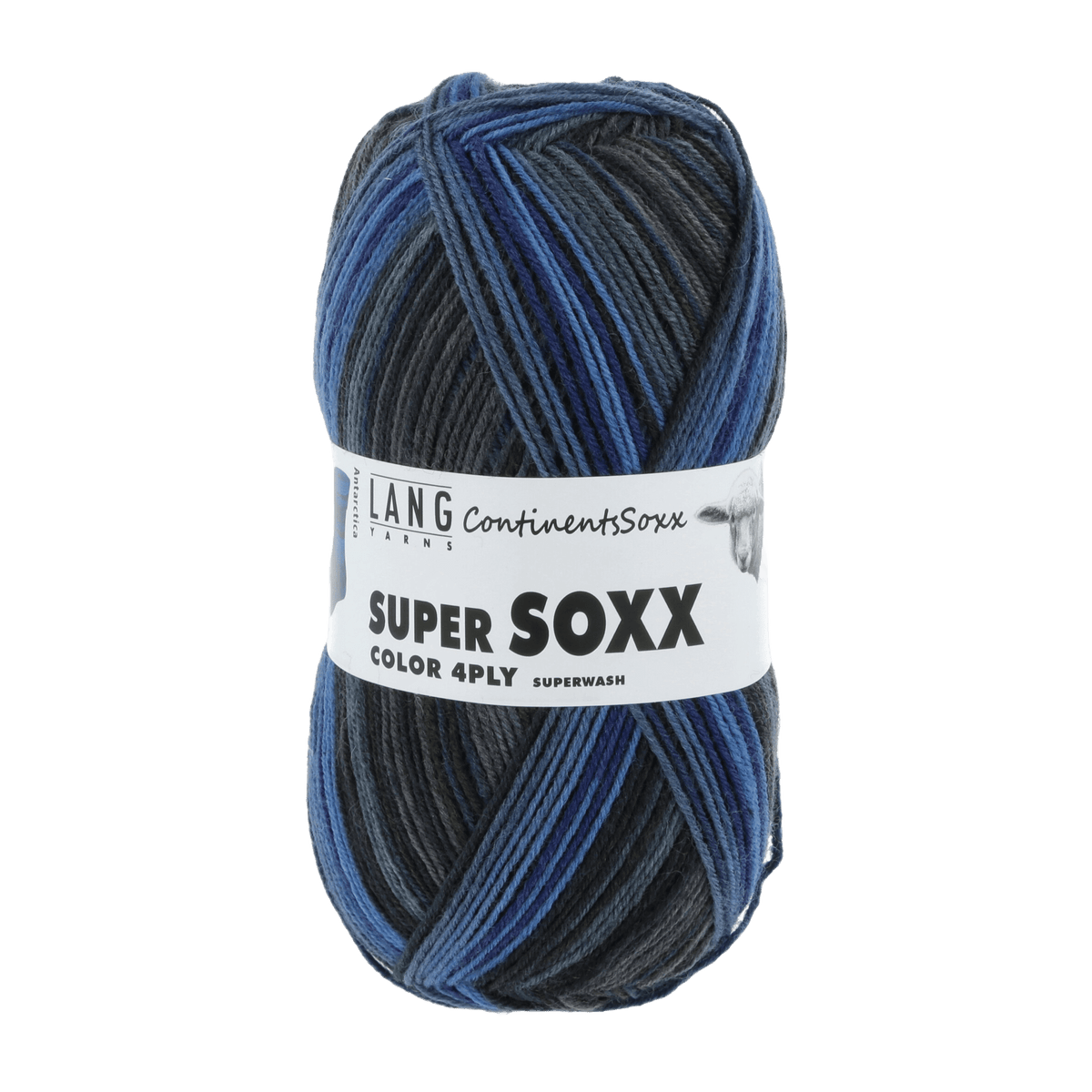 Lang Yarns Sock Yarn Blue / Grey - Antartica LANGYARNS | Sock Yarn | SUPER SOXX COLOUR | 4-Ply | 901