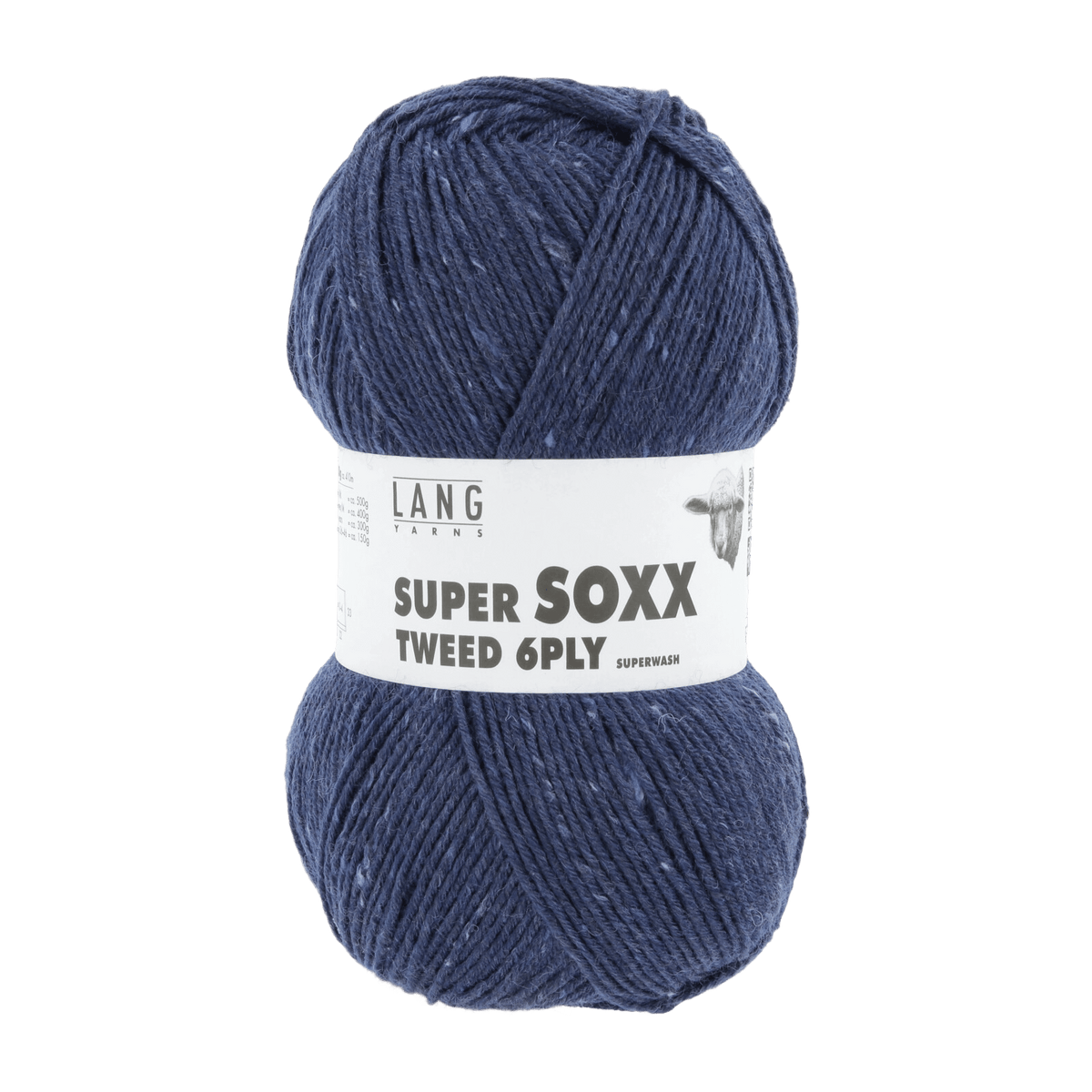 Lang Yarns Sock Yarn Blue LANGYARNS | Sock Yarn | SUPER SOXX TWEED | 6-Ply | 1137