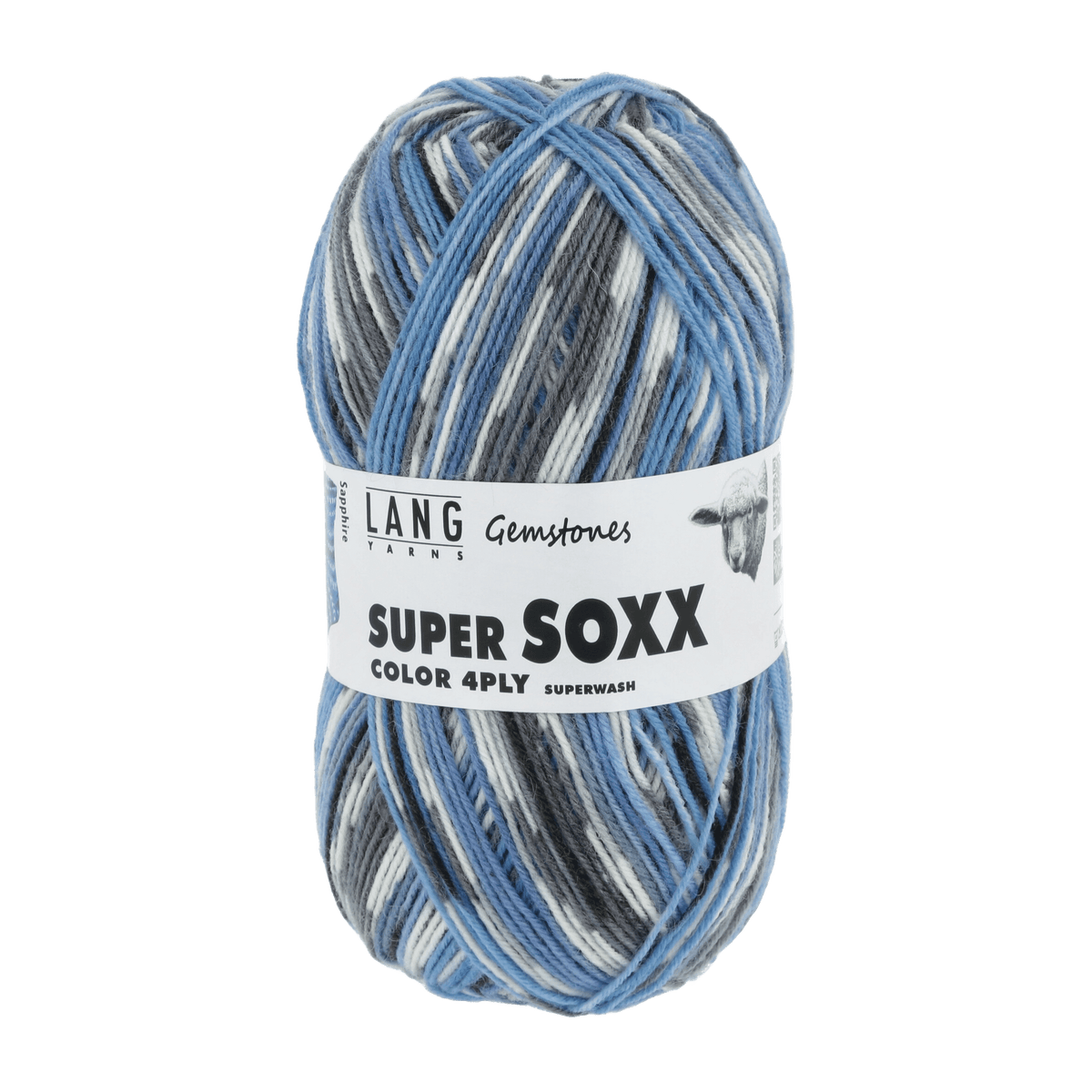 Lang Yarns Sock Yarn Blue - Sapphire LANGYARNS | Sock Yarn | SUPER SOXX COLOUR | 4-Ply | 901