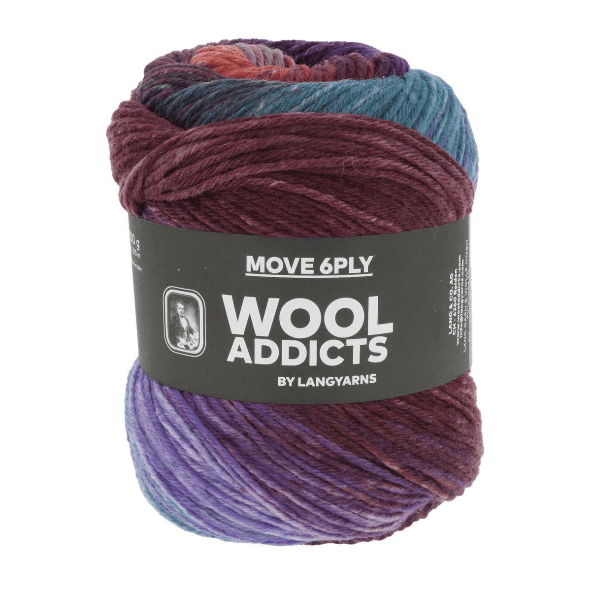 Lang Yarns Sock Yarn Bordeaux / Petrol / Violet LANGYARNS | WOOLADDICTS | Sock Yarn | MOVE | 6-Ply | 1146