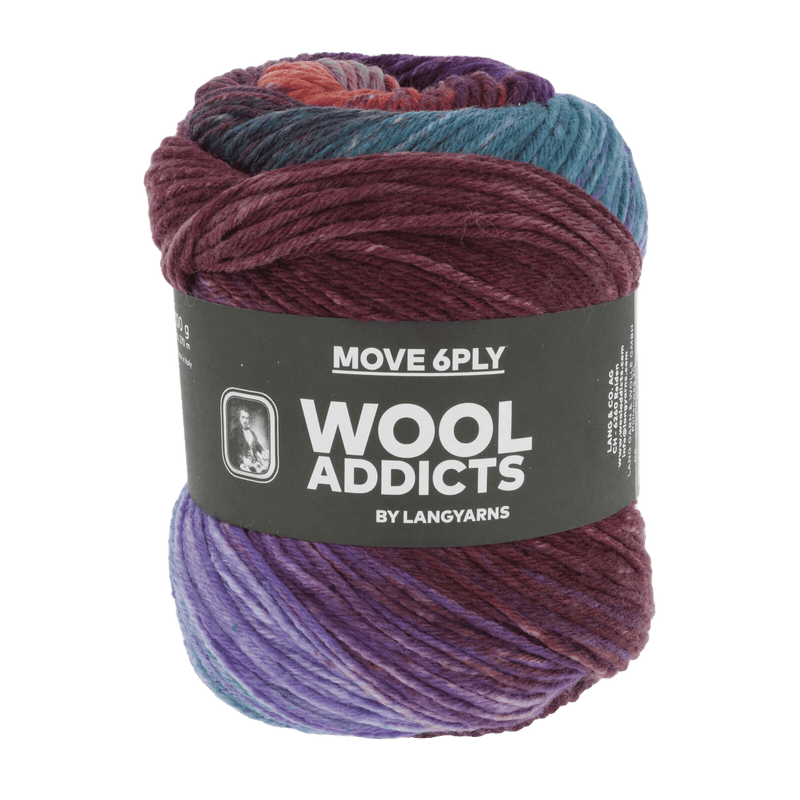 Lang Yarns Sock Yarn Bordeaux / Petrol / Violet LANGYARNS | WOOLADDICTS | Sock Yarn | MOVE | 6-Ply | 1146
