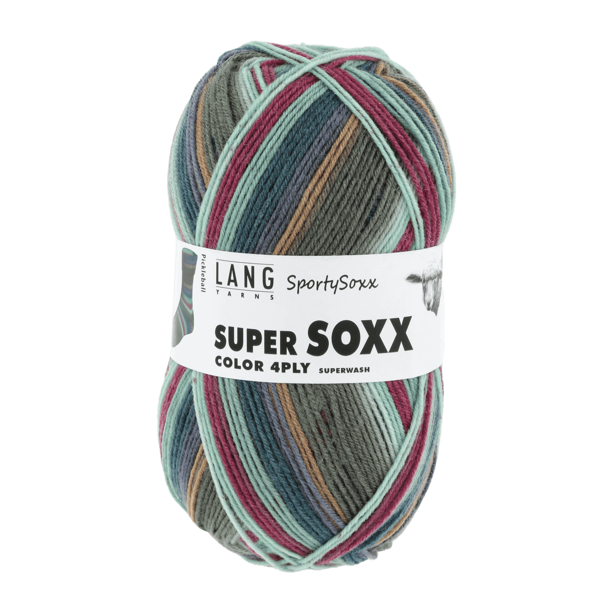 Lang Yarns Sock Yarn Brown / Atlantic / Burgundy - Pickleball LANGYARNS | Sock Yarn | SUPER SOXX COLOUR | 4-Ply | 901