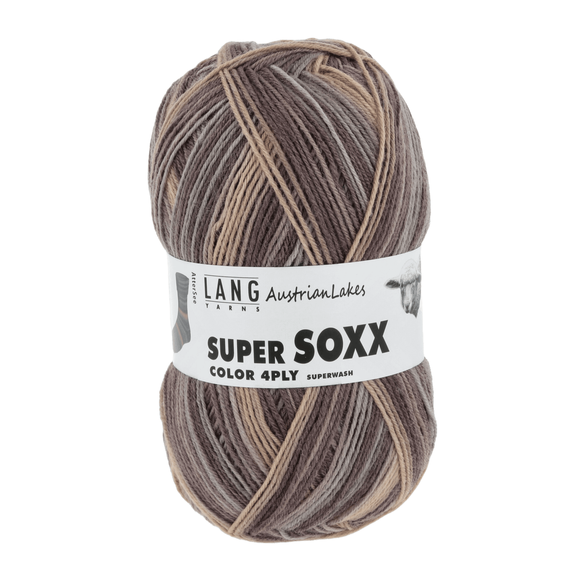 Lang Yarns Sock Yarn Brown - Attersea LANGYARNS | Sock Yarn | SUPER SOXX COLOUR | 4-Ply | 901
