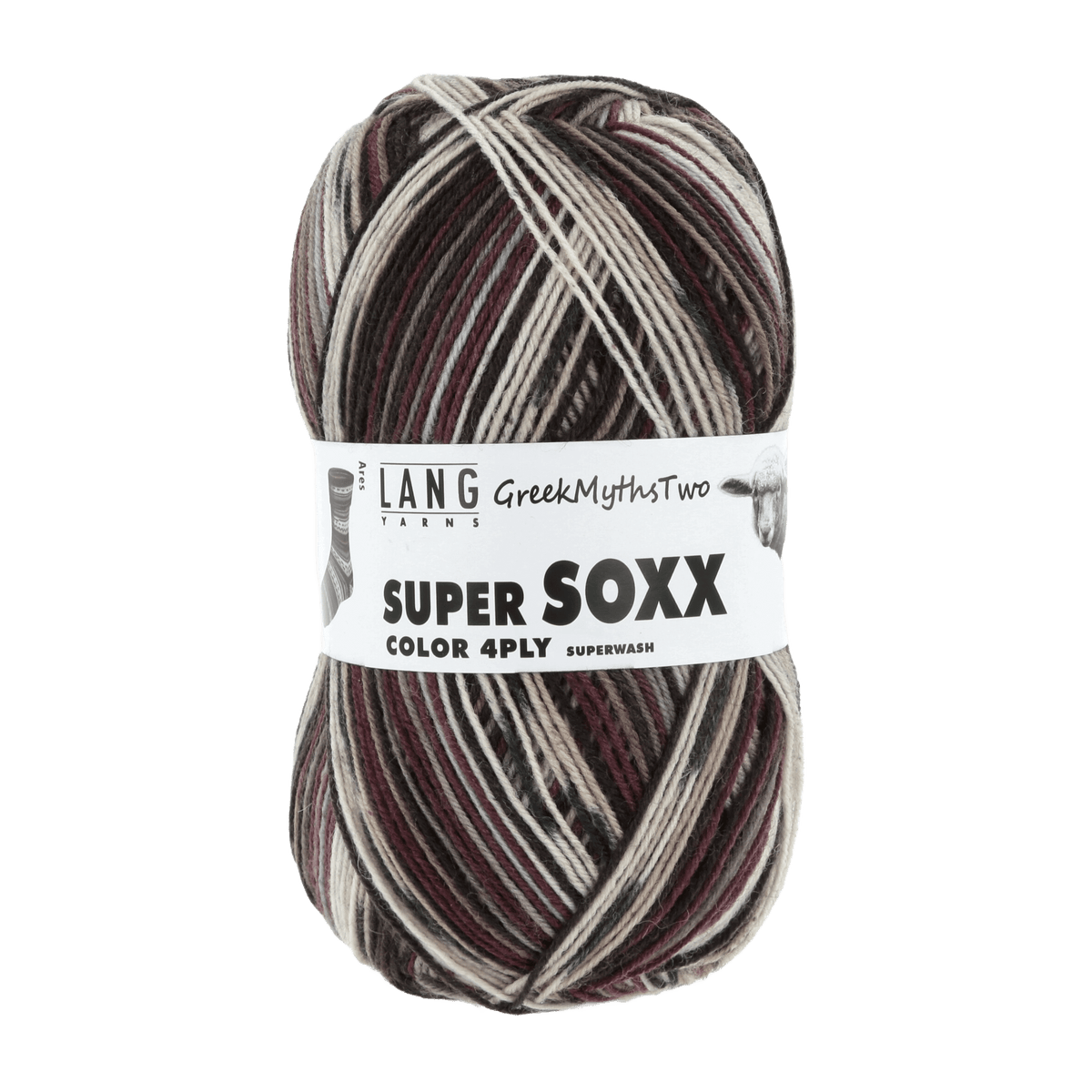 Lang Yarns Sock Yarn Brown / Beighe / Ares LANGYARNS | Sock Yarn | SUPER SOXX COLOUR | 4-Ply | 901