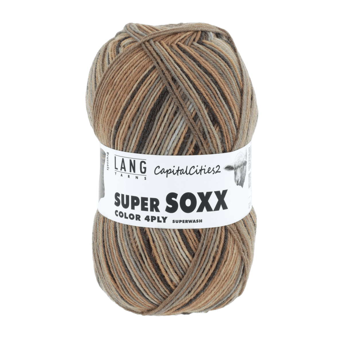 Lang Yarns Sock Yarn Brown - Brussels LANGYARNS | Sock Yarn | SUPER SOXX COLOUR | 4-Ply | 901