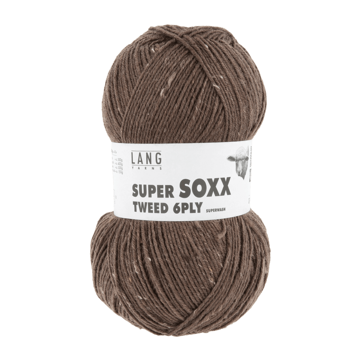 Lang Yarns Sock Yarn Brown LANGYARNS | Sock Yarn | SUPER SOXX TWEED | 6-Ply | 1137