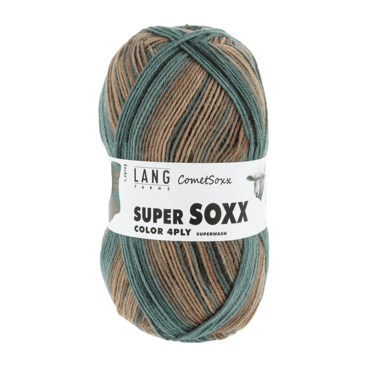 Lang Yarns Sock Yarn Brown / Petrol - Encke's LANGYARNS | Sock Yarn | SUPER SOXX COLOUR | 4-Ply | 901