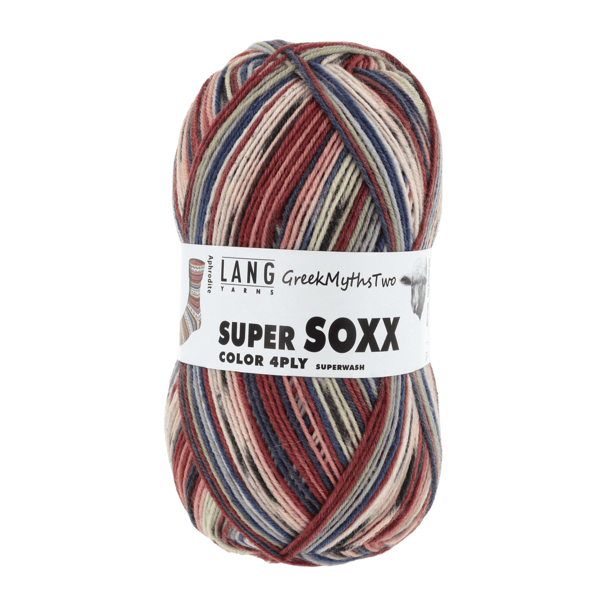 Lang Yarns Sock Yarn Brown / Rose / Yellow - Aphrodite LANGYARNS | Sock Yarn | SUPER SOXX COLOUR | 4-Ply | 901