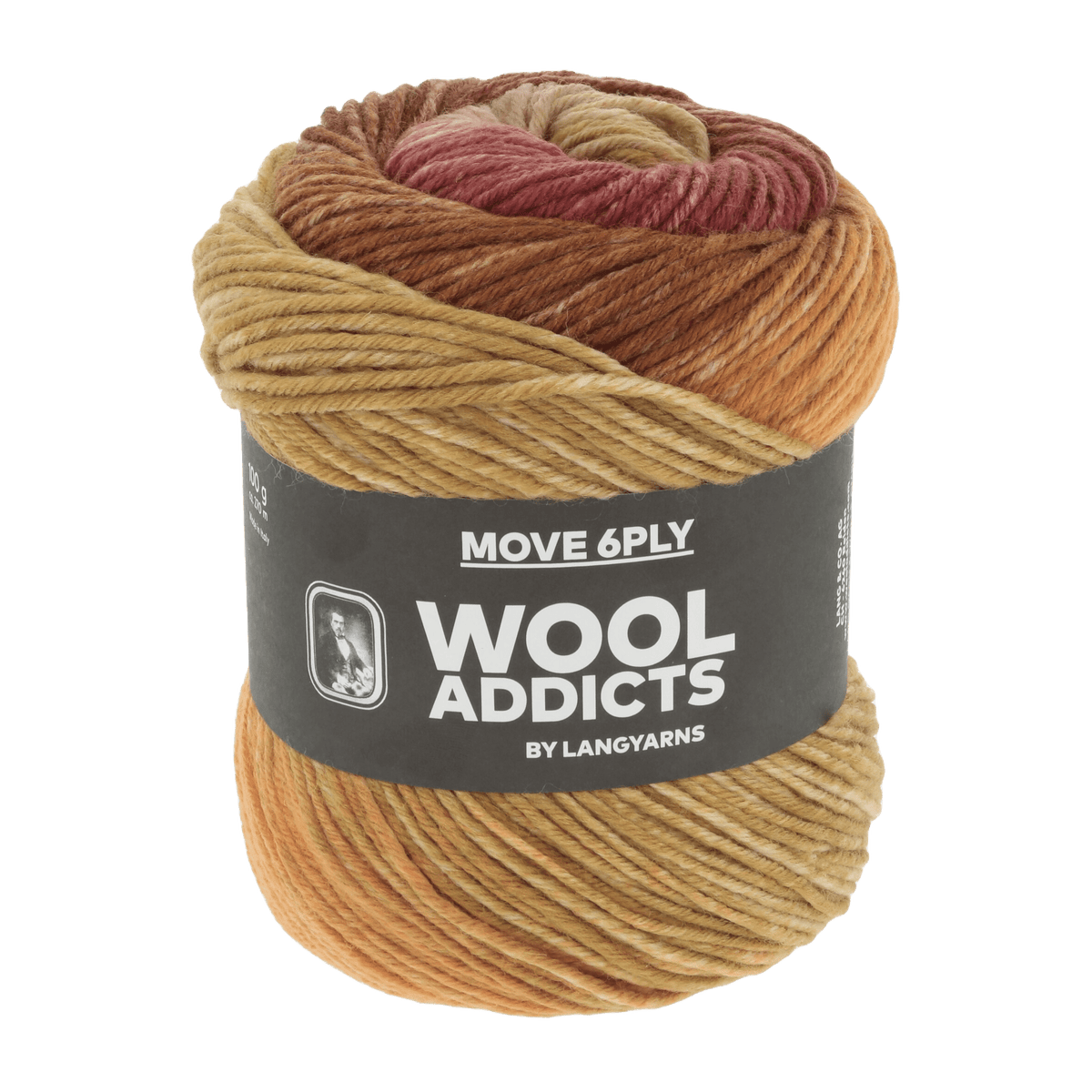 Lang Yarns Sock Yarn Burgundy / Brass / Orange LANGYARNS | WOOL ADDICTS | Sock Yarn | MOVE | 6-Ply | 1146
