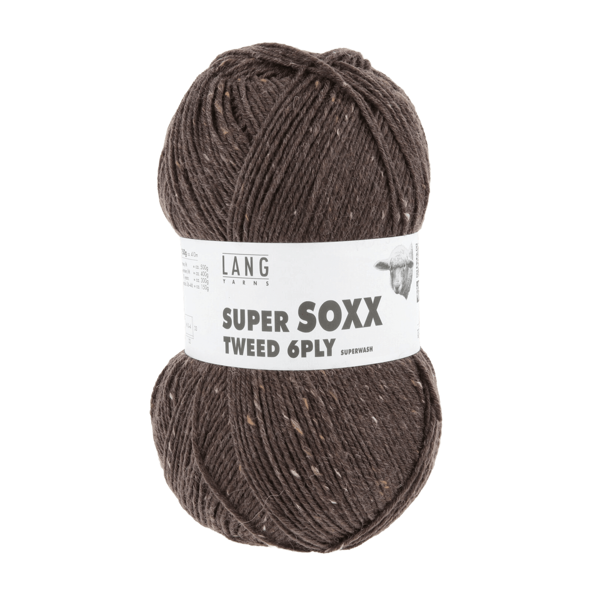 Lang Yarns Sock Yarn Chocco LANGYARNS | Sock Yarn | SUPER SOXX TWEED | 6-Ply | 1137