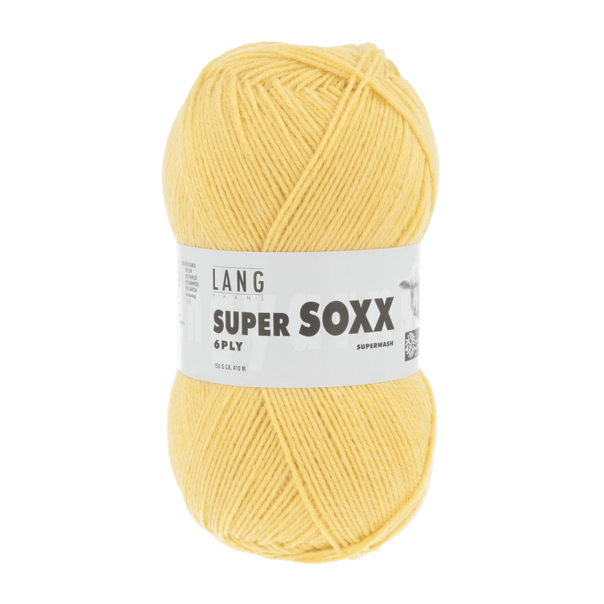 Lang Yarns Sock Yarn Corn Yellow LANGYARNS | Sock Yarn | SUPER SOXX | 6-Ply | 907