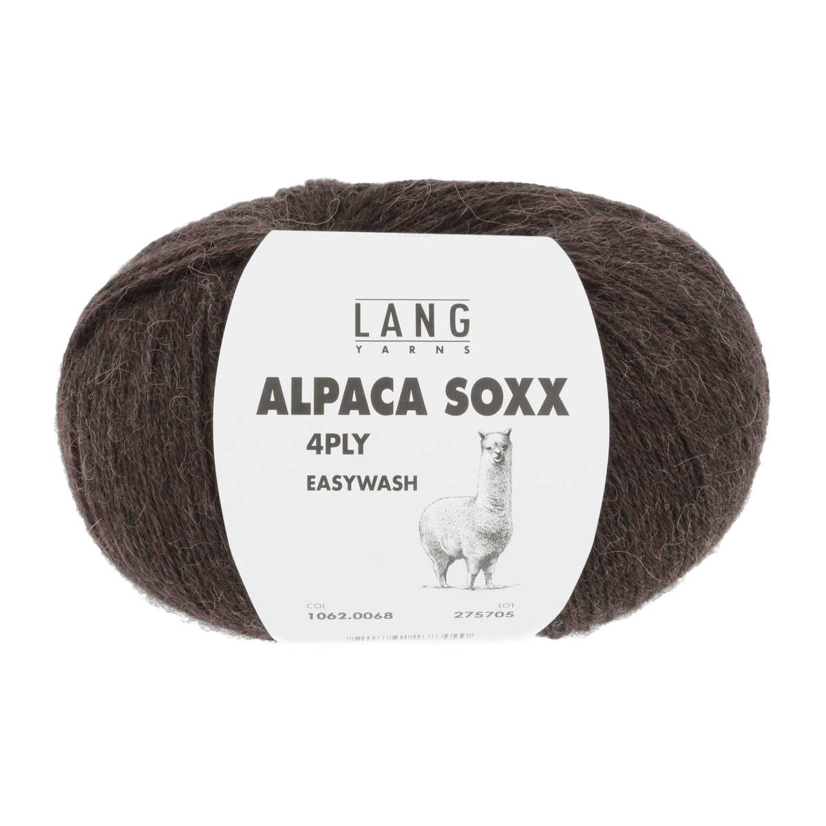 Lang Yarns Sock Yarn Dark Brown Mélange LANGYARNS | Sock Yarn | Alpaca Soxx | 4-Ply | 1062