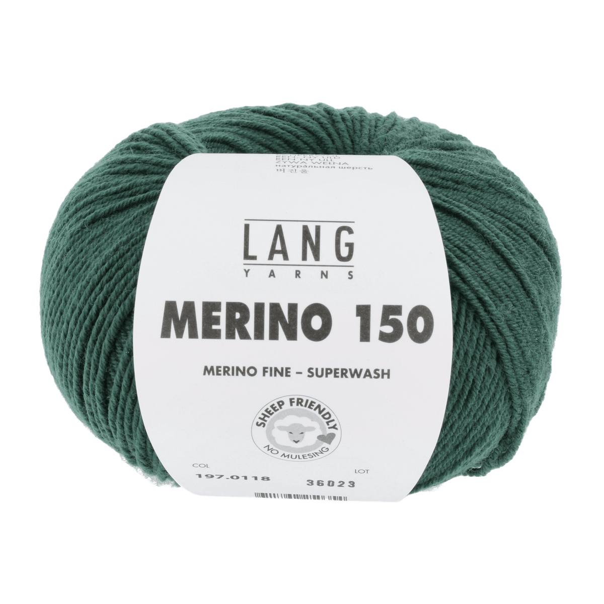 Lang Yarns Sock Yarn Dark Green LANGYARNS | Merino 150 | Sock / Baby | 197