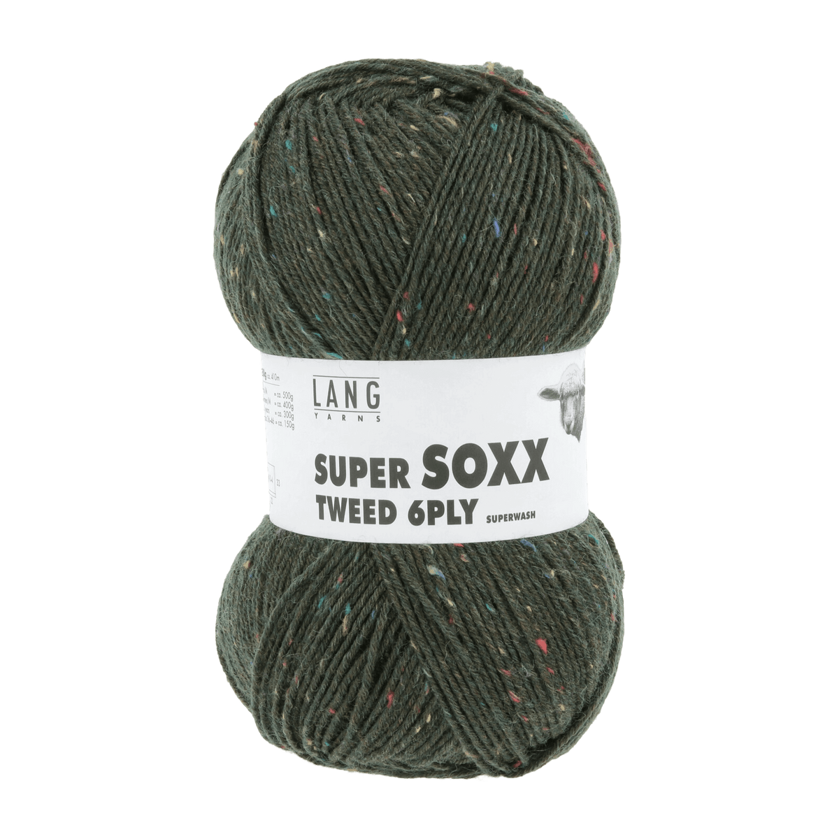 Lang Yarns Sock Yarn Dark Green LANGYARNS | Sock Yarn | SUPER SOXX TWEED | 6-Ply | 1137