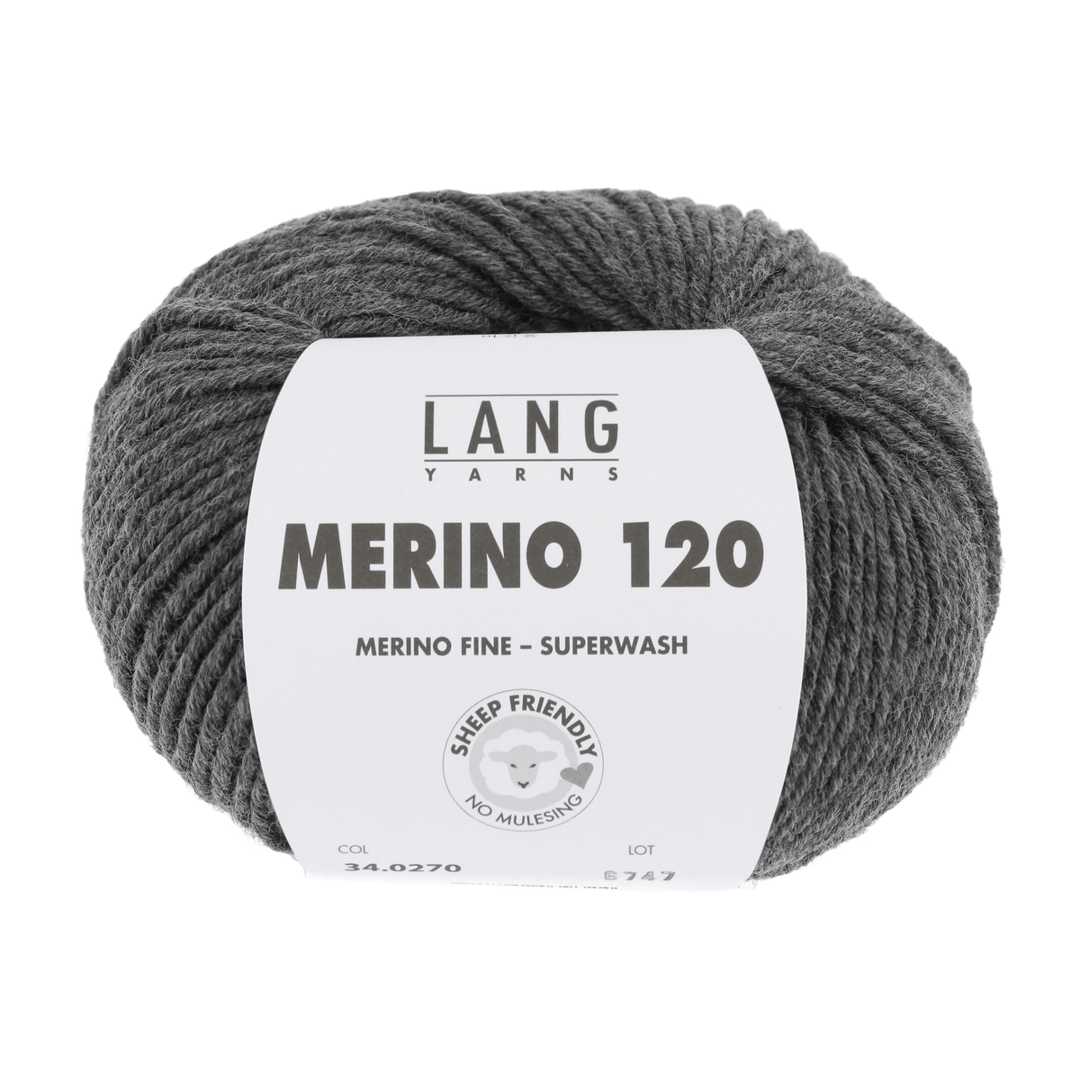 Lang Yarns Sock Yarn Dark Grey Mélange LANGYARNS | Merino 120 | DK | 34