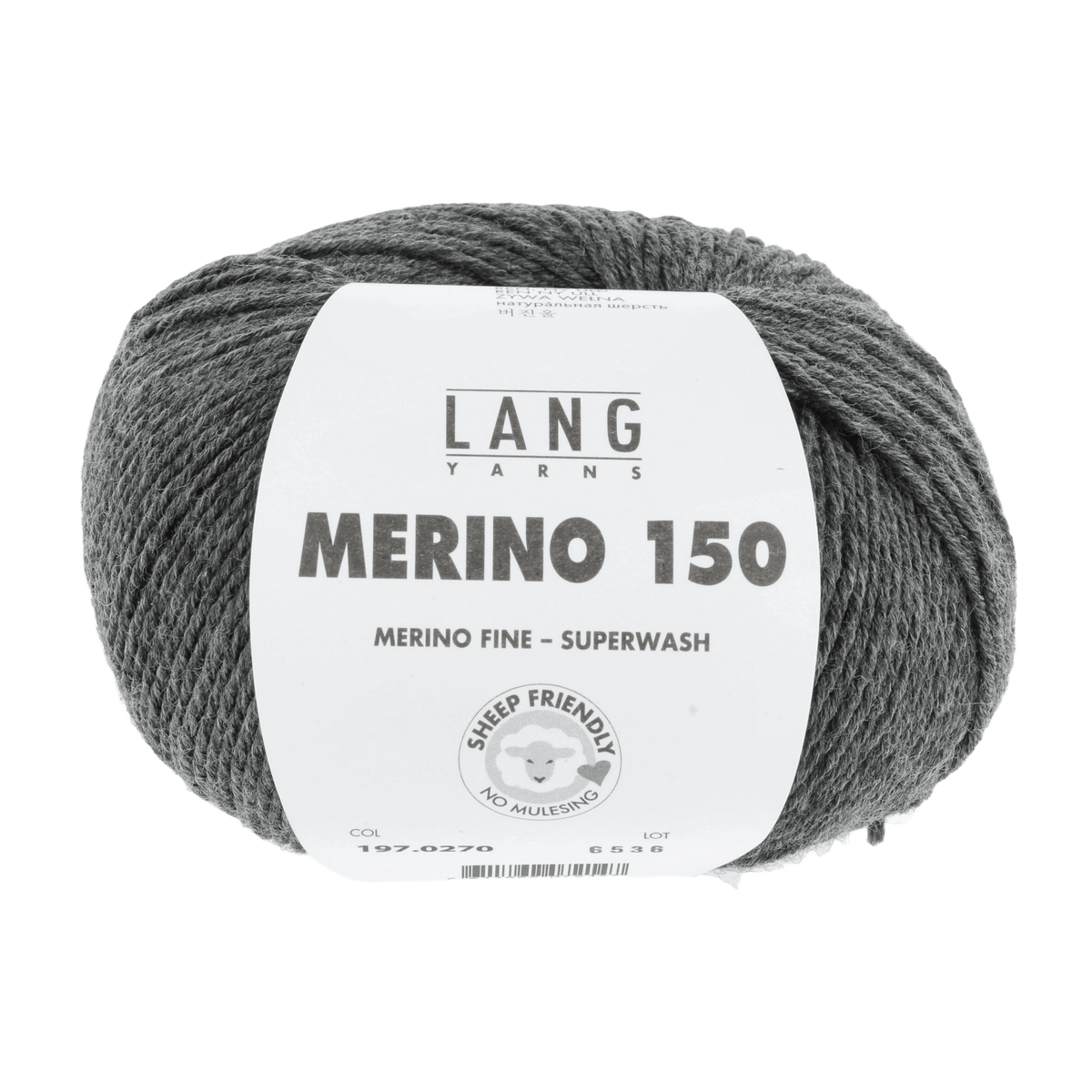 Lang Yarns Sock Yarn Dark Grey Mélange LANGYARNS | Merino 150 | Sock / Baby | 197