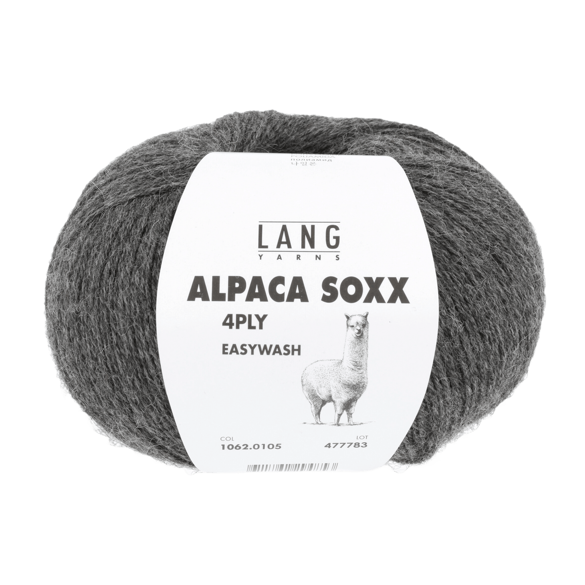 Lang Yarns Sock Yarn Dark Grey Mélange LANGYARNS | Sock Yarn | Alpaca Soxx | 4-Ply | 1062