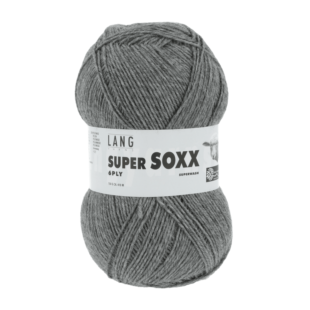 Lang Yarns Sock Yarn Dark Grey Mélange LANGYARNS | Sock Yarn | SUPER SOXX | 6-Ply | 907
