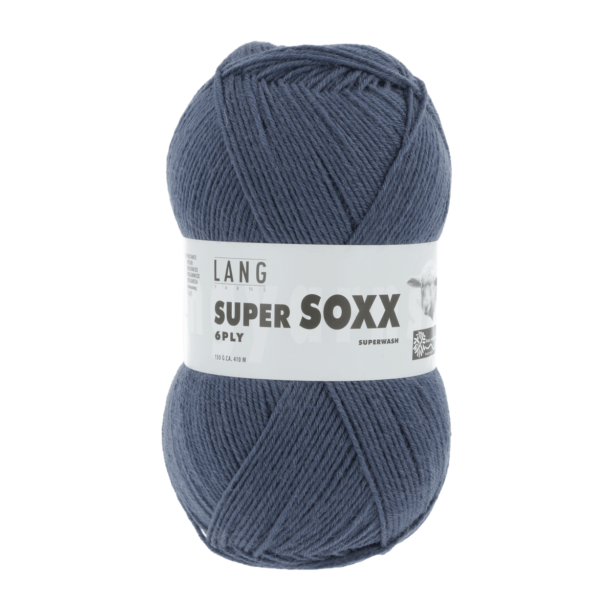 Lang Yarns Sock Yarn Dark Jeans LANGYARNS | Sock Yarn | SUPER SOXX | 6-Ply | 907
