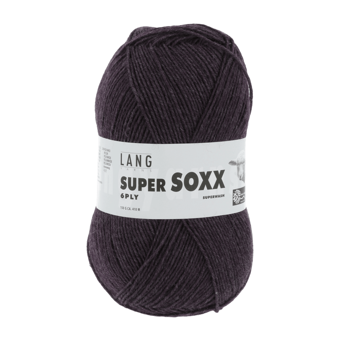 Lang Yarns Sock Yarn Eggplant Mélange LANGYARNS | Sock Yarn | SUPER SOXX | 6-Ply | 907