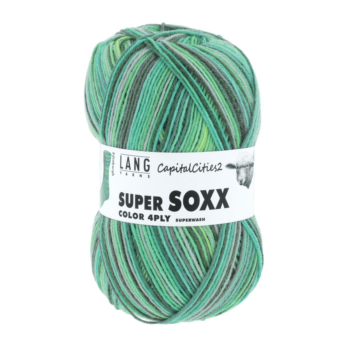 Lang Yarns Sock Yarn Green - Edinburgh LANGYARNS | Sock Yarn | SUPER SOXX COLOUR | 4-Ply | 901