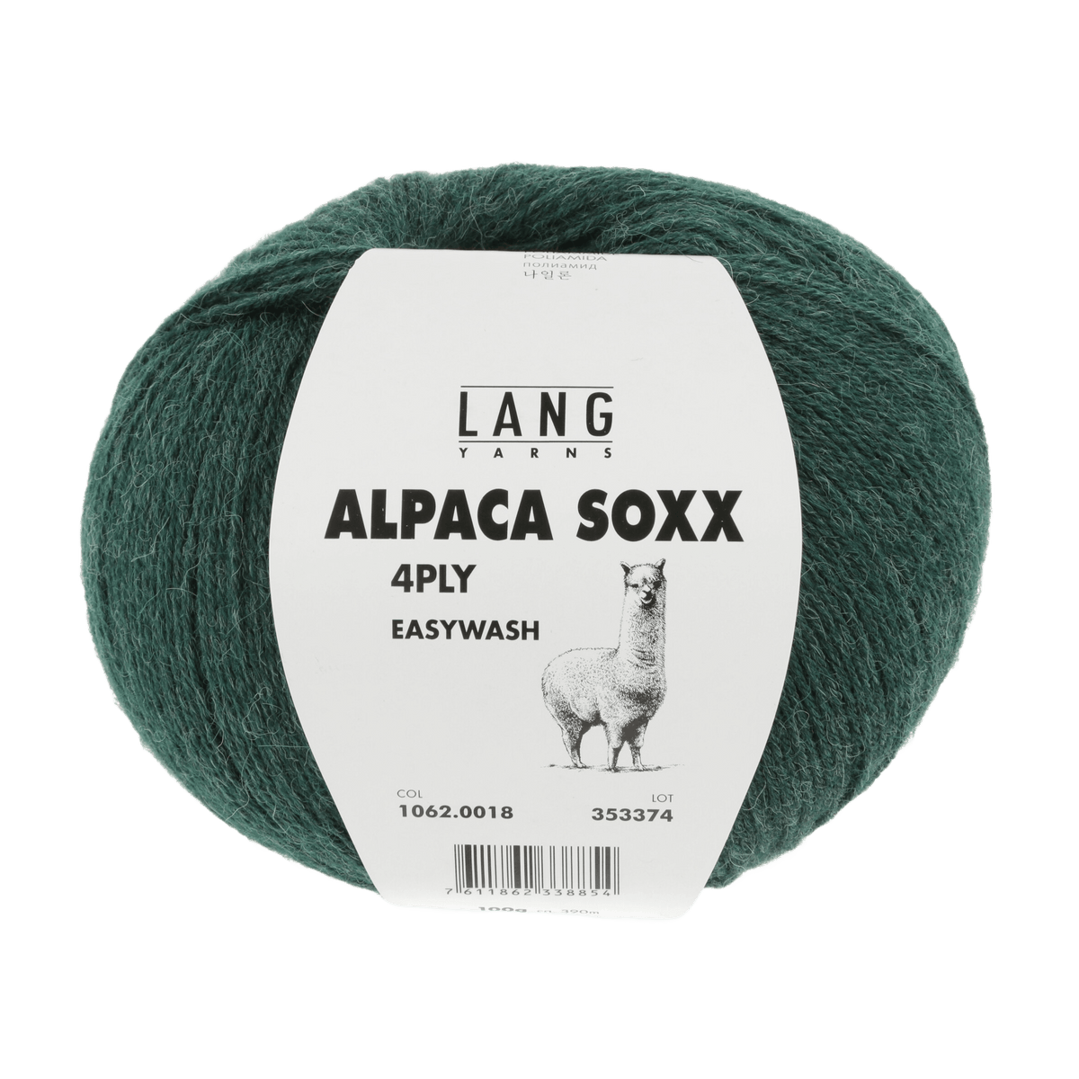 Lang Yarns Sock Yarn Green Mélange LANGYARNS | Sock Yarn | Alpaca Soxx | 4-Ply | 1062