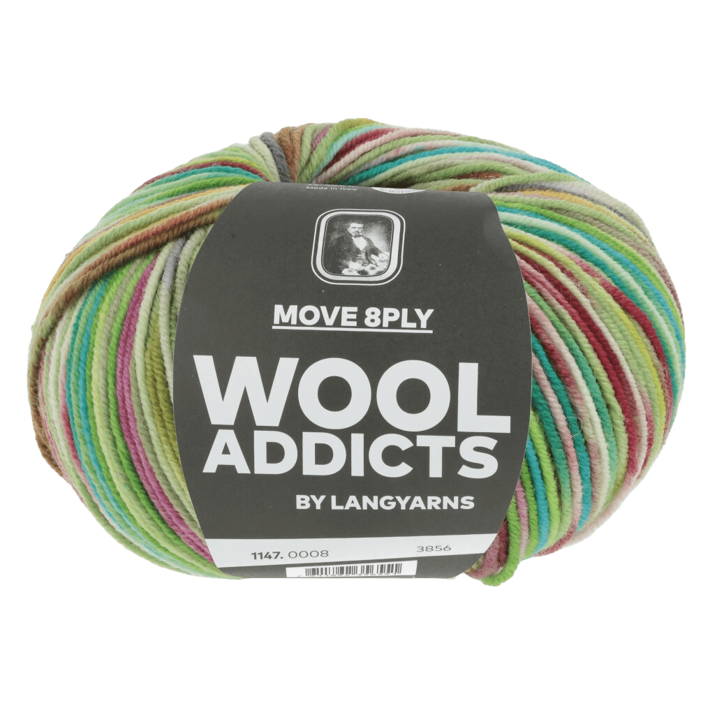 Lang Yarns Sock Yarn Green / Pink / Turquoise LANGYARNS | WOOLADDICTS | Sock Yarn | MOVE | 8-Ply | 1147