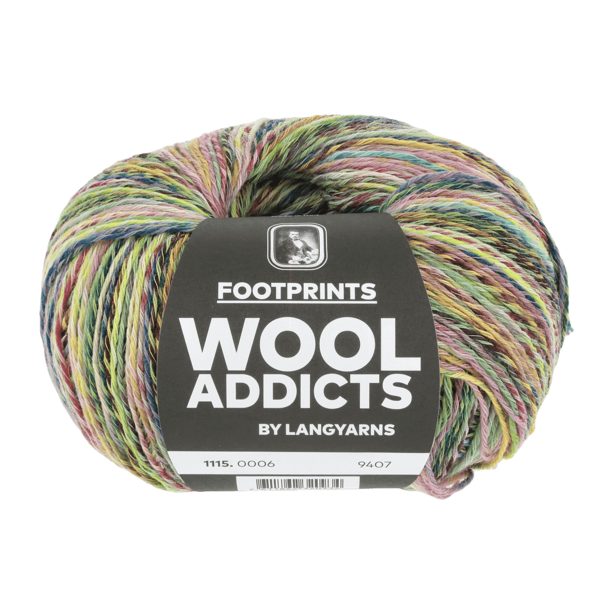 Lang Yarns Sock Yarn Green / Yellow / Rose LANGYARNS | WOOL ADDICTS | Sock Yarn | FOOTPRINTS | 4-Ply | 1115