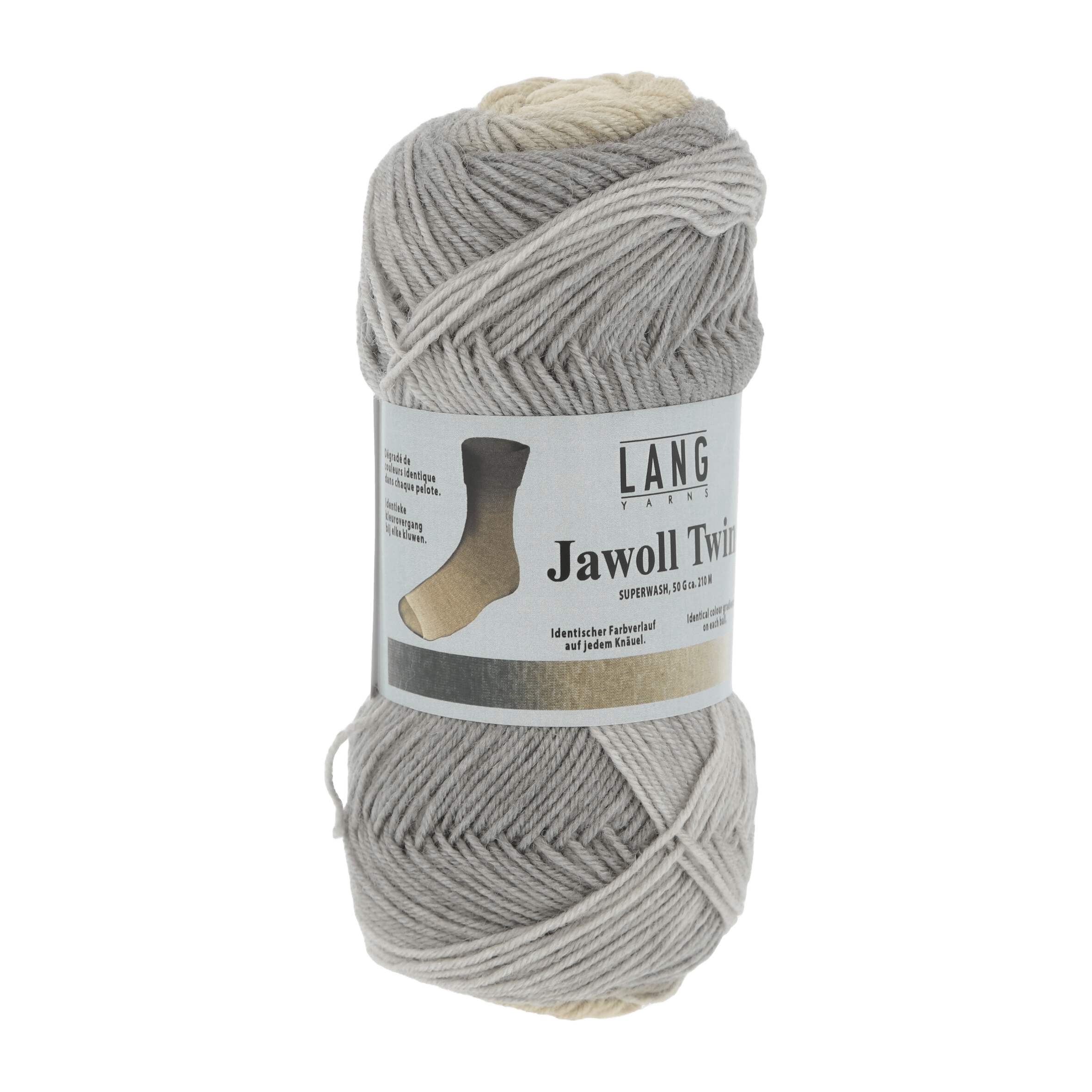 Lang Yarns Sock Yarn Grey / Brown / Cream LANG YARNS | Sock Yarn | JAWOLL TWIN | 82
