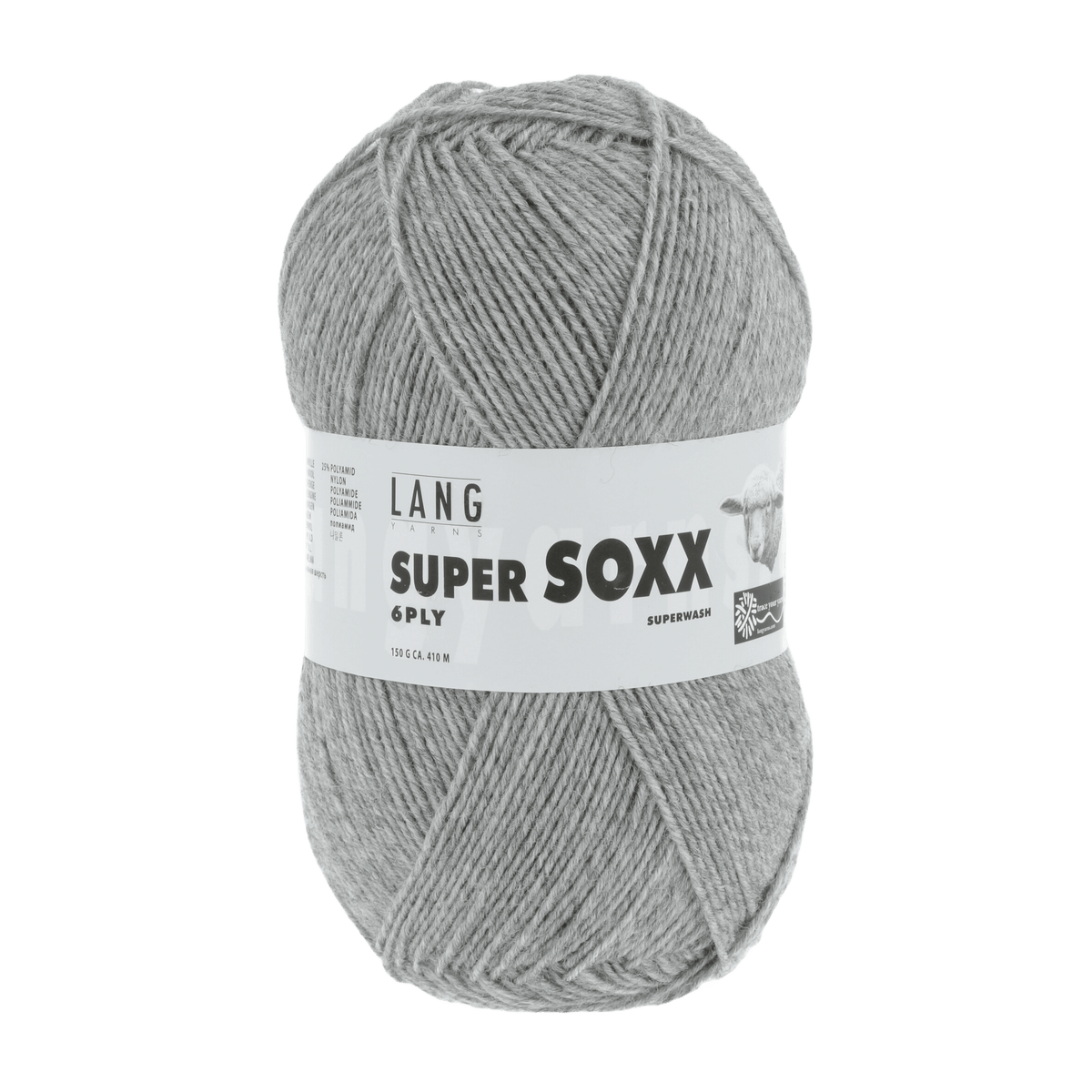 Lang Yarns Sock Yarn Grey Mélange LANGYARNS | Sock Yarn | SUPER SOXX | 6-Ply | 907
