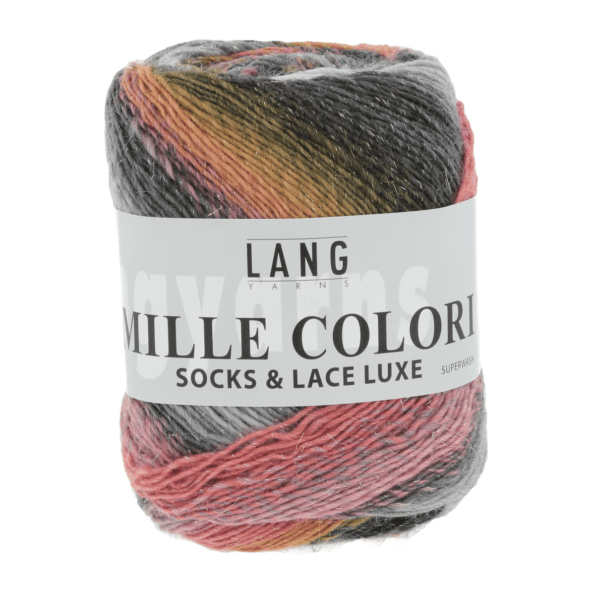 Lang Yarns Sock Yarn Grey / Melon LANGYARNS | Sock Yarn | MILLE COLORI SOCKS & LACE LUXE | 859