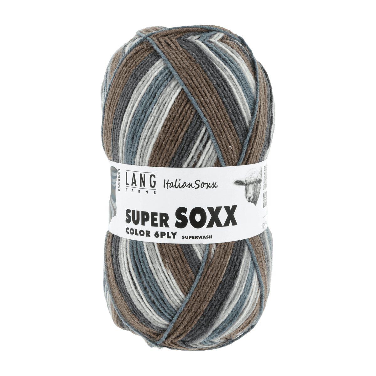 Lang Yarns Sock Yarn Jeans / Dark Brown LANGYARNS | Sock Yarn | SUPER SOXX COLOUR | 6-Ply | 910