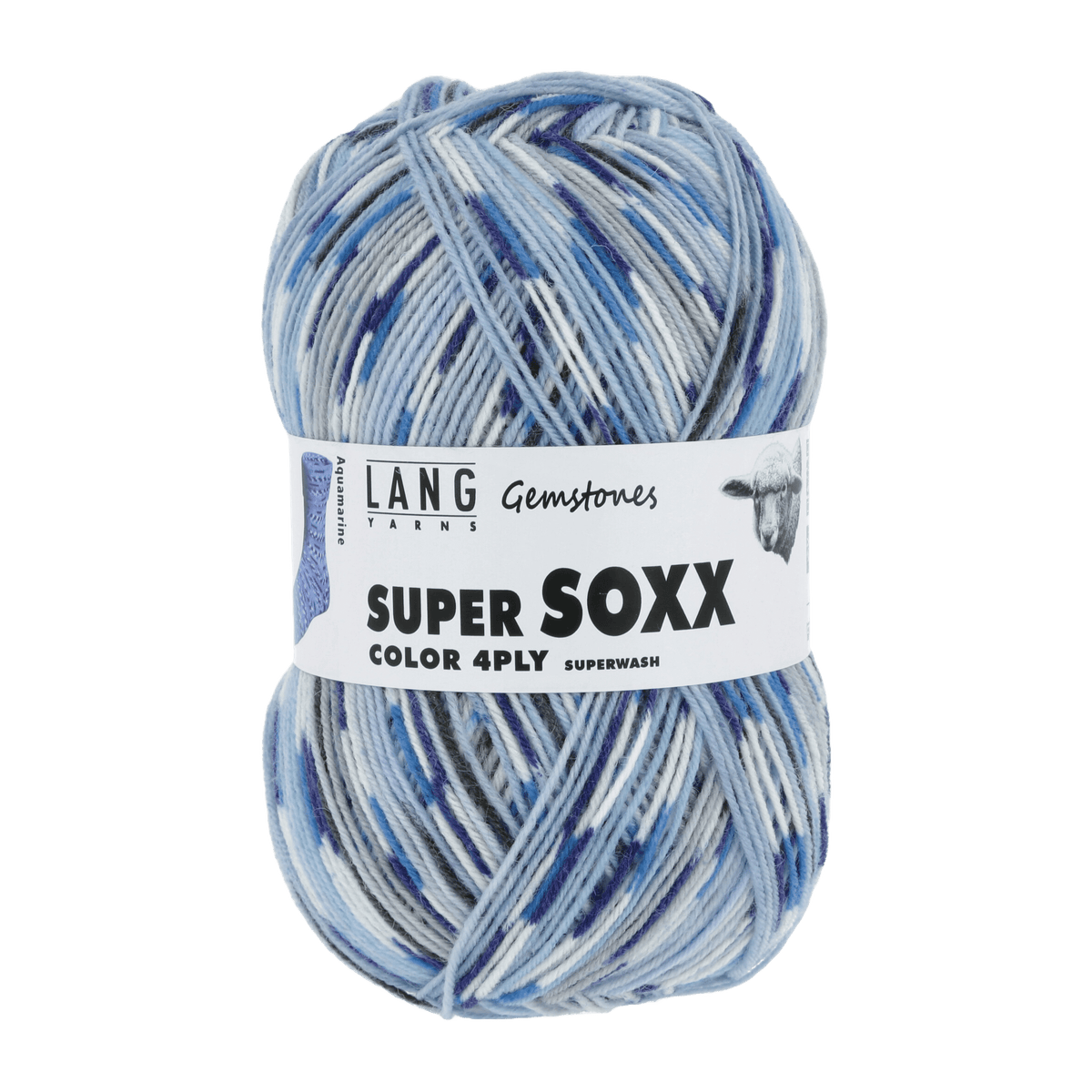 Lang Yarns Sock Yarn Light Blue - Aquamarine LANGYARNS | Sock Yarn | SUPER SOXX COLOUR | 4-Ply | 901